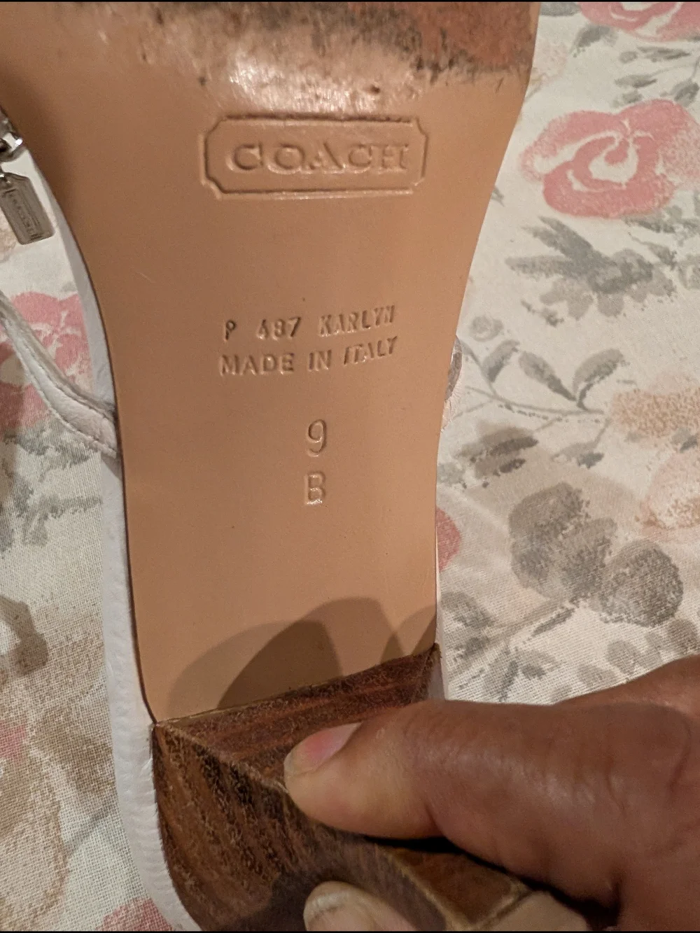 COACH Leather Thong Sandals with Metal Charms